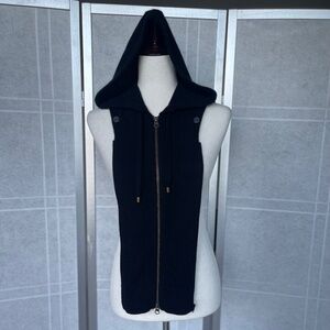 Veronica Beard Black Cashmere Hoodie Dickey sz O/S